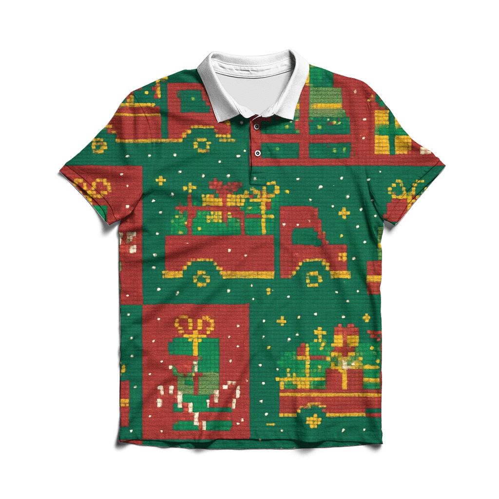 North Pole Traffic Jam Panels custom polo shirts