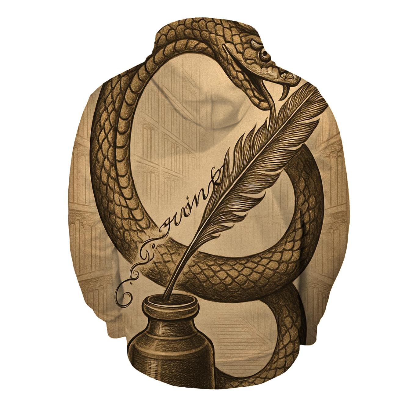 Clockwork Library Ouroboros Quill pullover hoodies
