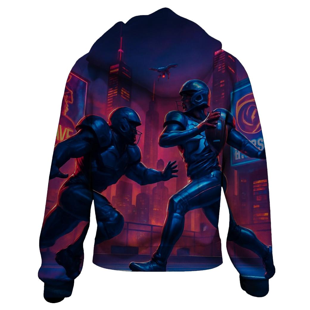 Skyline Blitz Braves And Cubs City Night Game printed hoodies