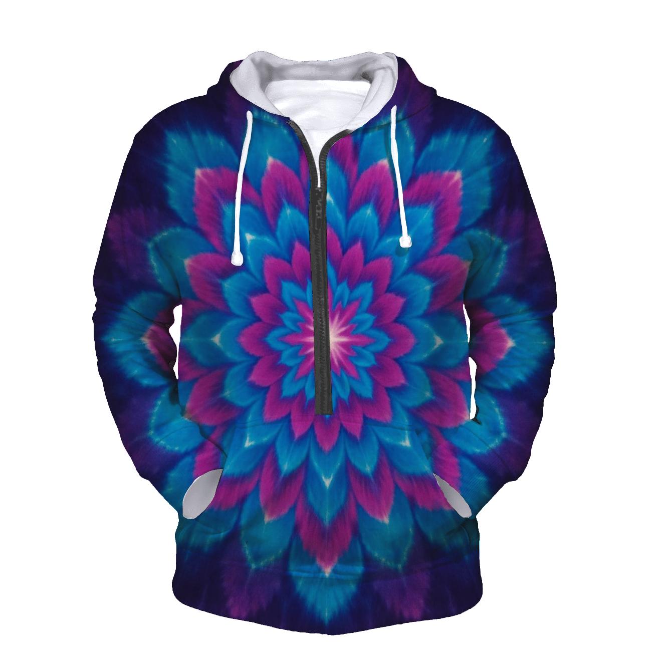 Neon Mandala Galaxy Burst lightweight hoodies