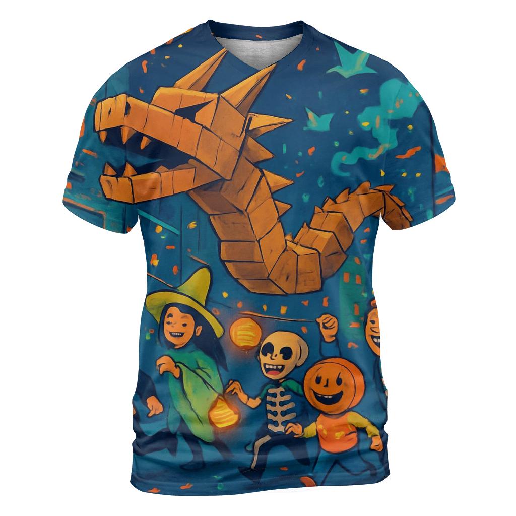 Cardboard Dragon Street Parade artistic all-over print tops