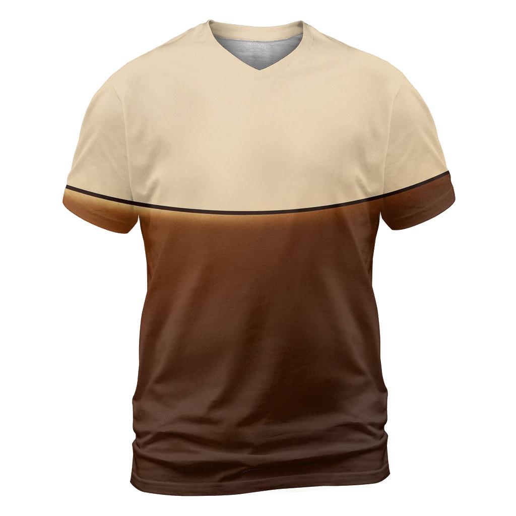 Minimal Crema Horizon artistic all-over print tops