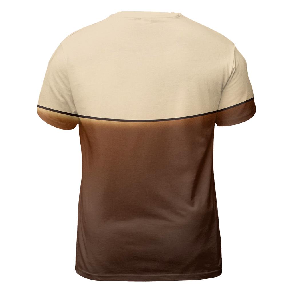 Minimal Crema Horizon artistic all-over print tops