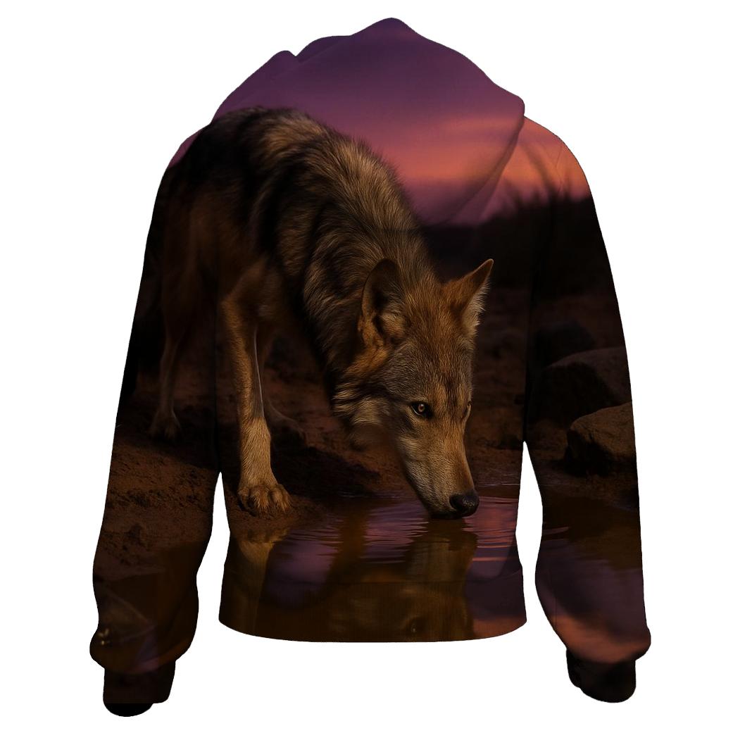 Mexican Wolf At Desert Water Hole hoodie styles