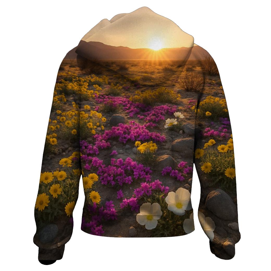 Desert Wildflowers After Rare Rain zip-up hoodies