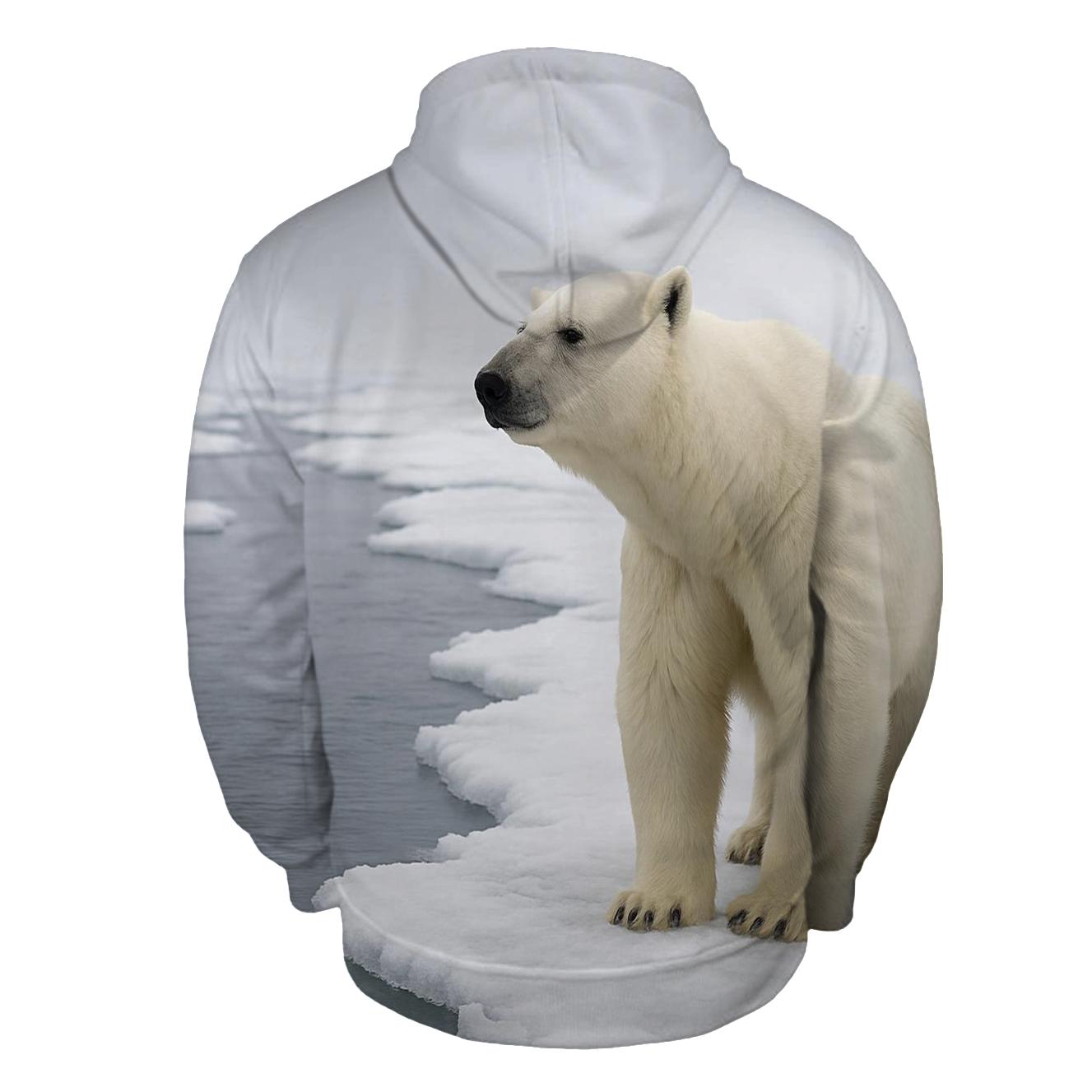 Ice Edge Vigil Polar Bear embroidered hoodies
