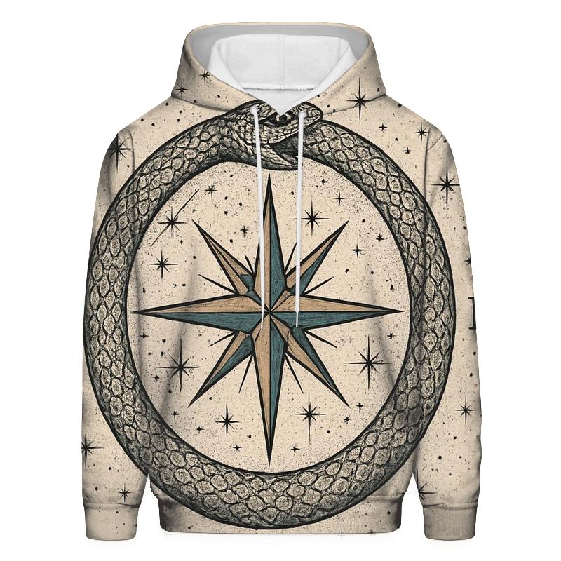 Celestial Circuit Ouroboros Compass heavyweight hoodies