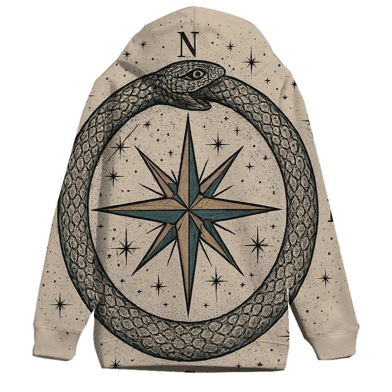 Celestial Circuit Ouroboros Compass heavyweight hoodies