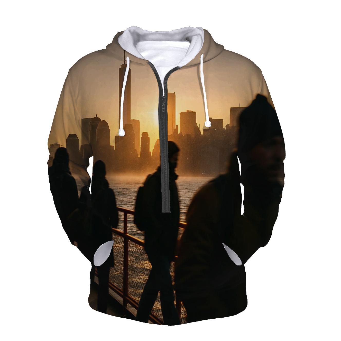 Financial District Sunrise From Staten Island Ferry custom hoodies