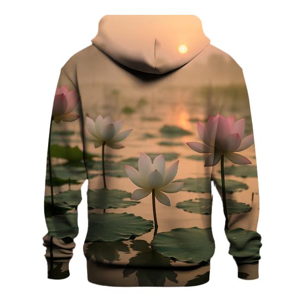 Dawn Mist Over Lotus Wetland heavyweight hoodies