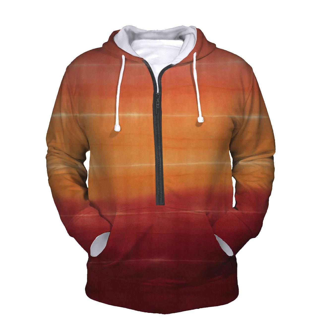 Sunset Horizon Stripe Overdye designer hoodies