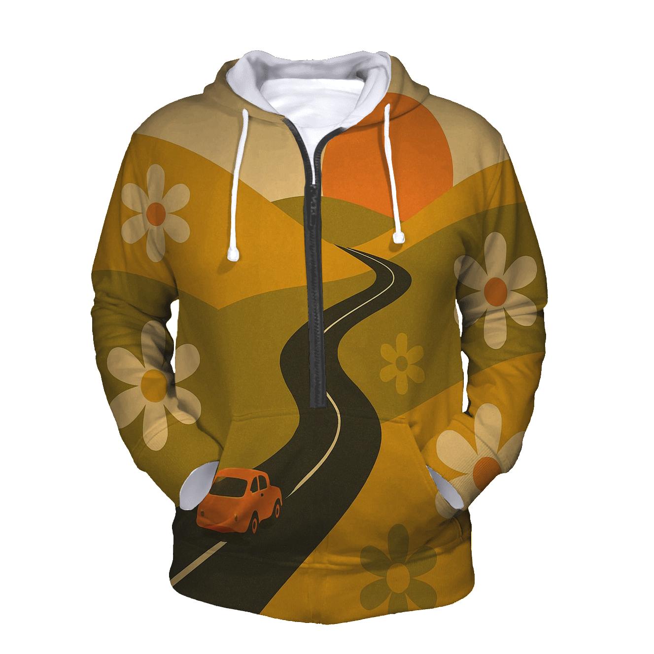 Funky Flower Highway designer hoodies