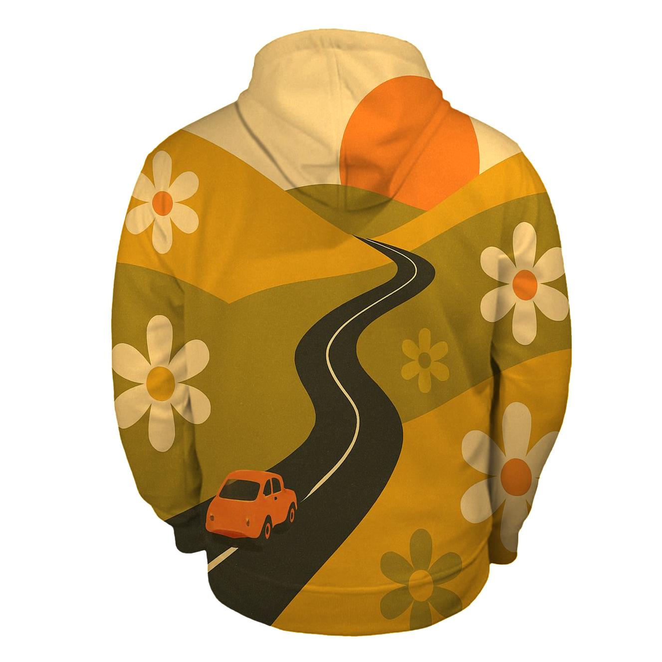Funky Flower Highway designer hoodies