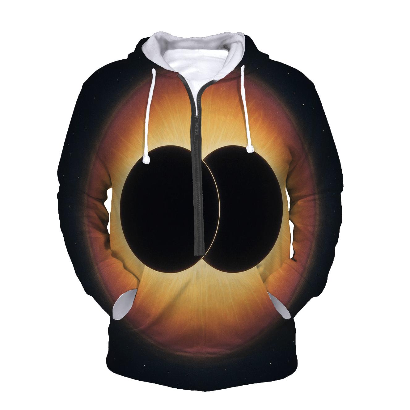 Binary Eclipse Corona Bands embroidered hoodies