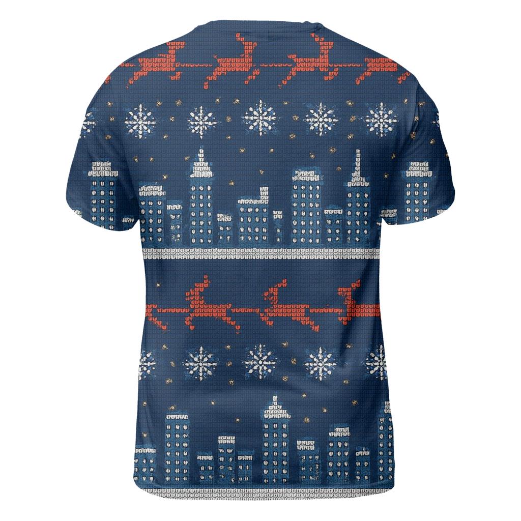Midnight Sleigh Skyline Stripes unique graphic print tees