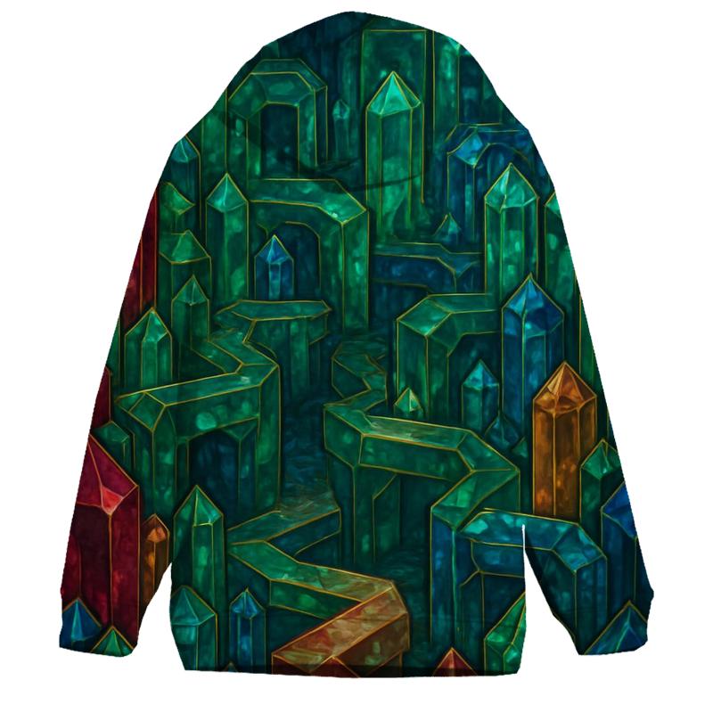 Jewel Tone Crystal Labyrinth printed hoodies