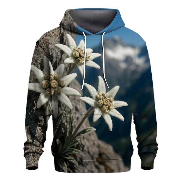 Alpine Edelweiss On Weathered Stone designer hoodies