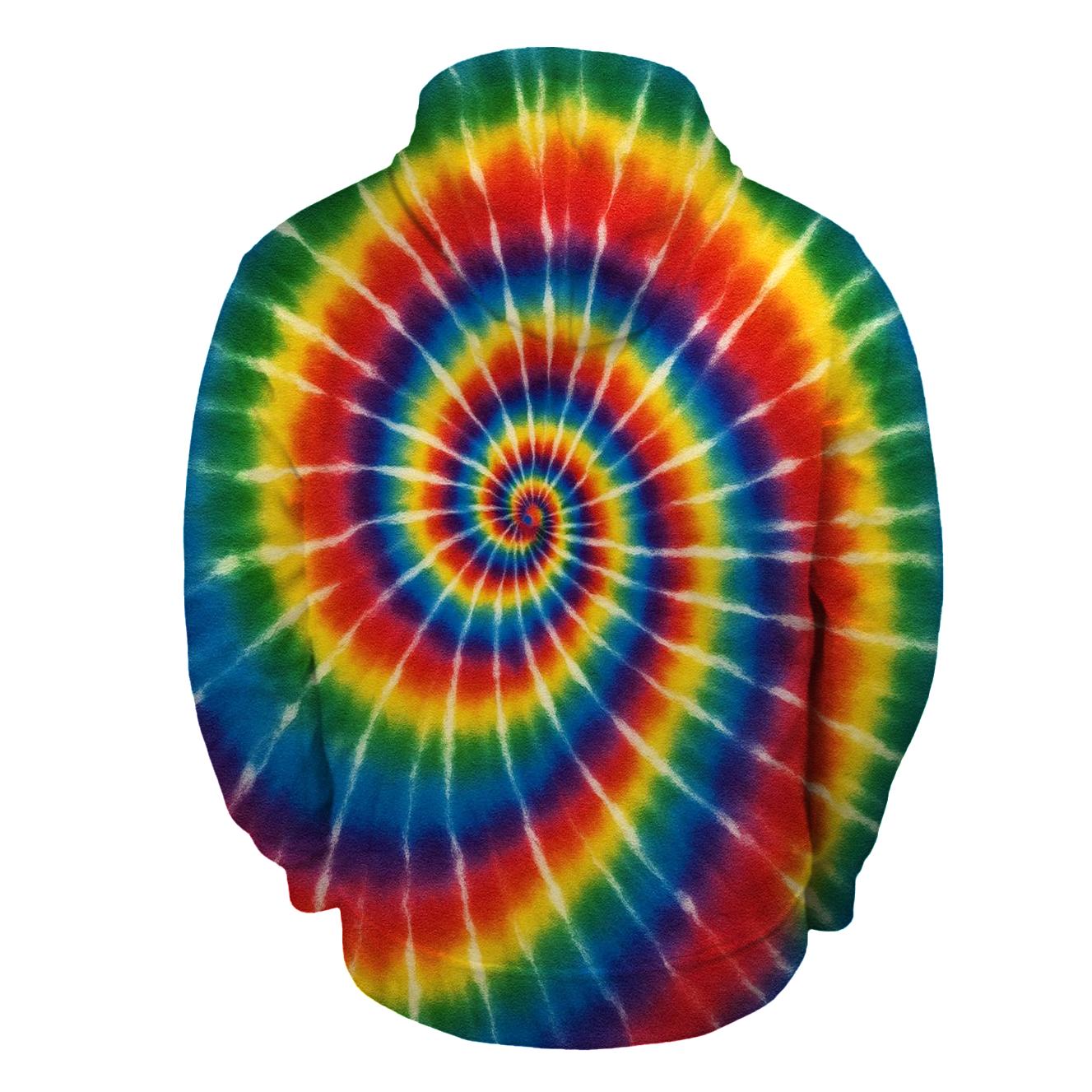 Electric Rainbow Spiral Rings embroidered hoodies