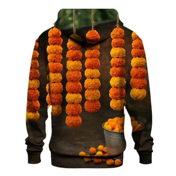 Monsoon Marigolds In Village Courtyard hoodie designs