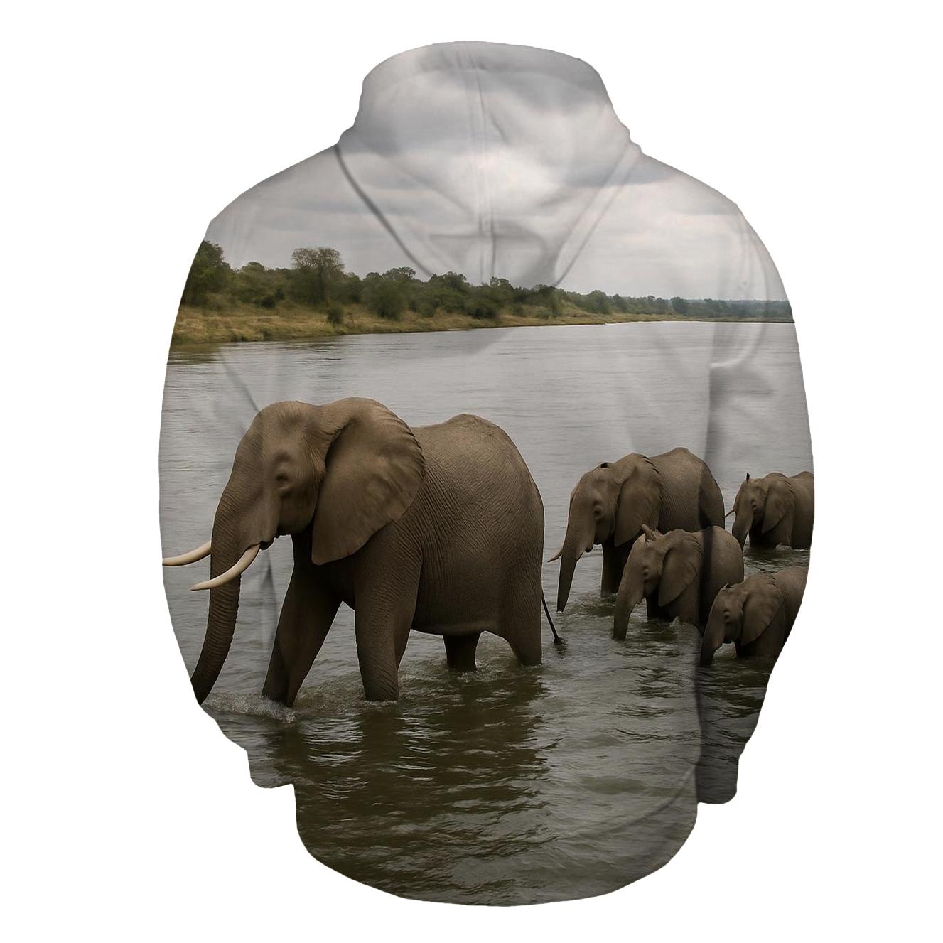 River Crossing Elephant Line premium hoodies