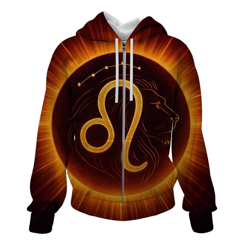 Solar Crown Leo Zodiac Crest hoodies fashion