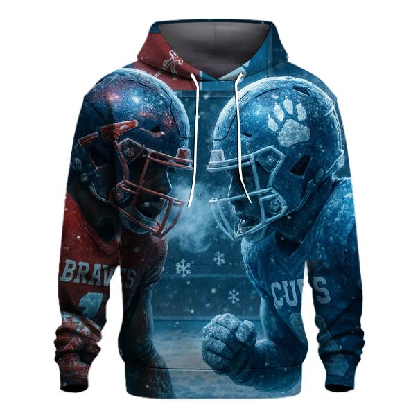 Frozen Yardline Standoff Braves Versus Cubs embroidered hoodies