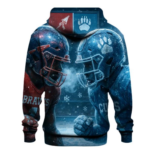 Frozen Yardline Standoff Braves Versus Cubs embroidered hoodies