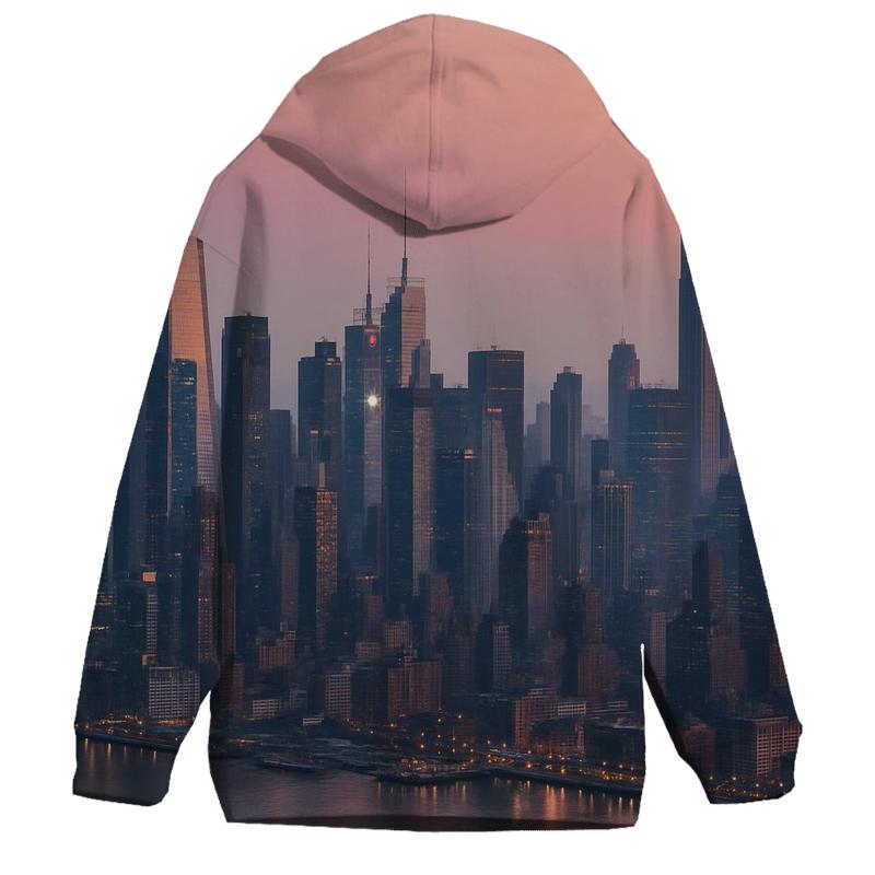 Hudson River Aerial Dawn Over Midtown designer hoodies