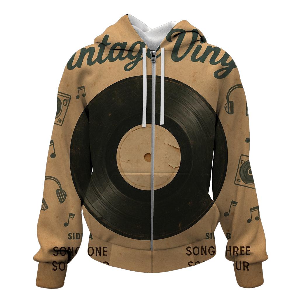 Faded Vinyl Record Listening Party Cover designer hoodies