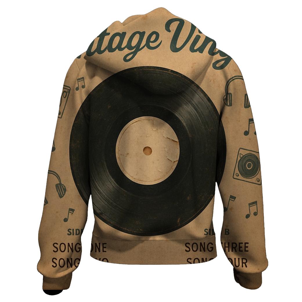 Faded Vinyl Record Listening Party Cover designer hoodies