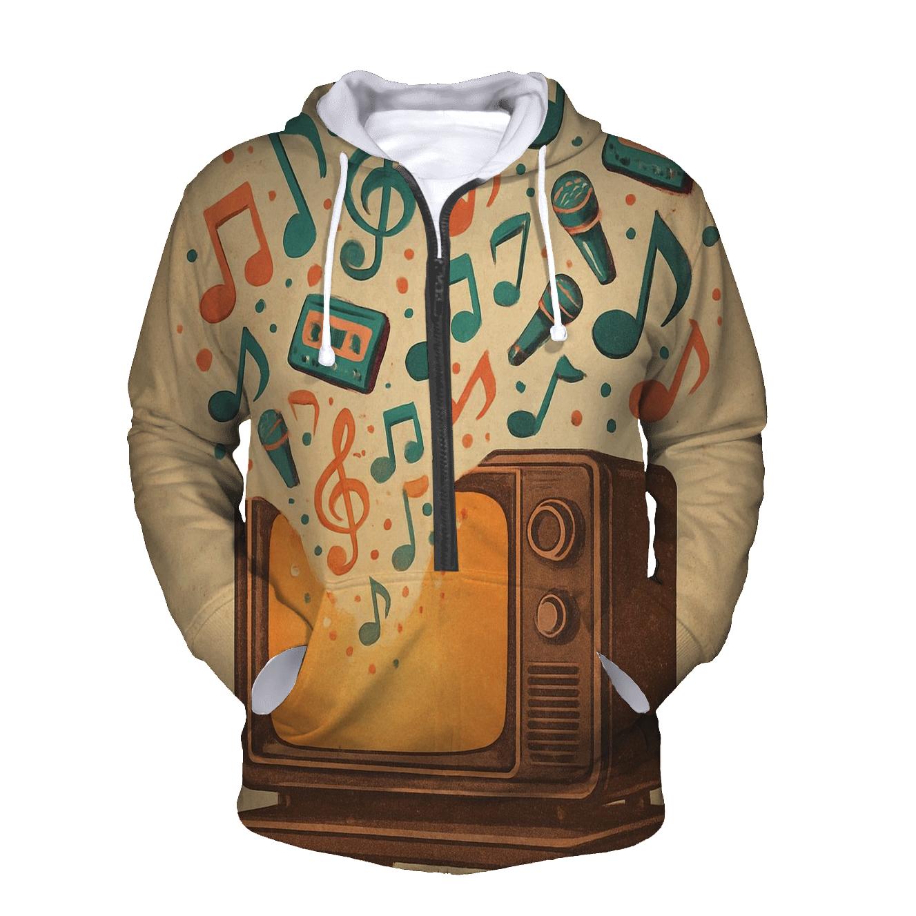 Retro TV Music Portal embroidered hoodies