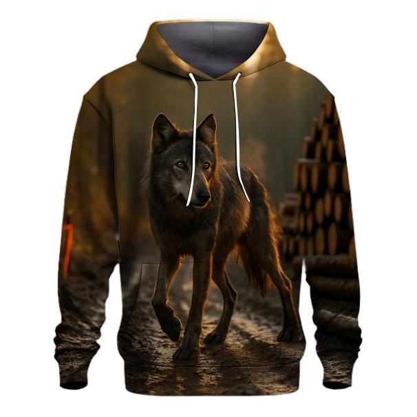 Timber Wolf Paused On Logging Road hoodie styles