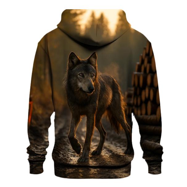 Timber Wolf Paused On Logging Road hoodie styles