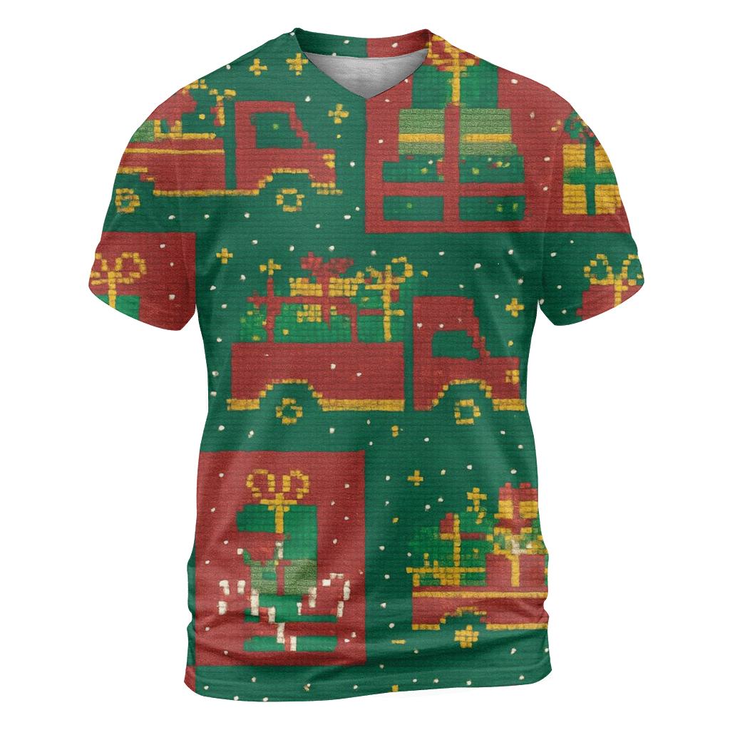 North Pole Traffic Jam Panels vibrant all-over design tees