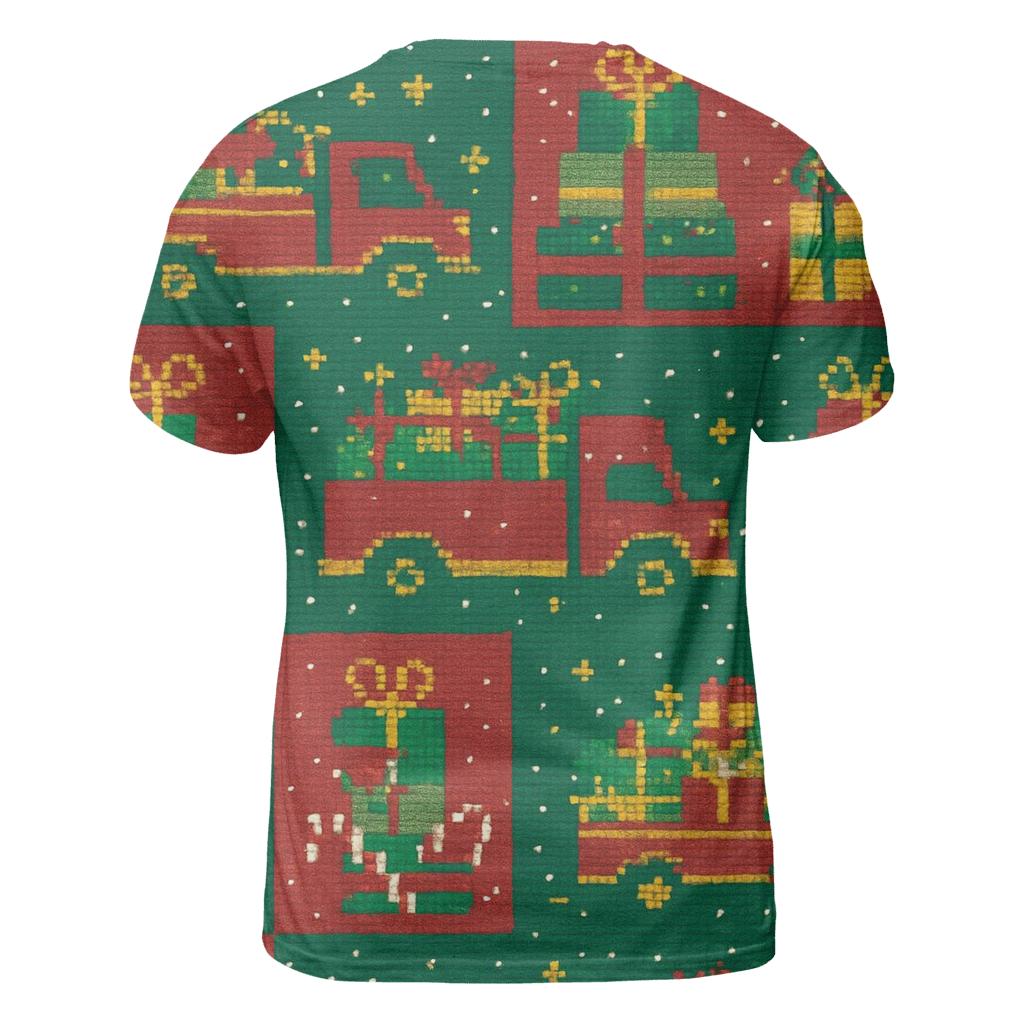 North Pole Traffic Jam Panels vibrant all-over design tees
