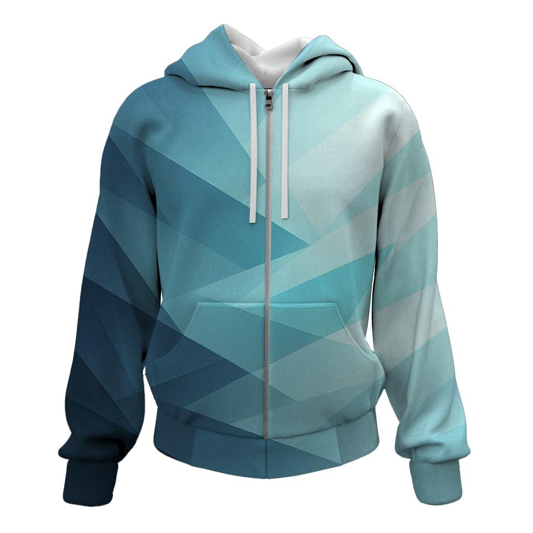 Chromatic Glacier Flow embroidered hoodies