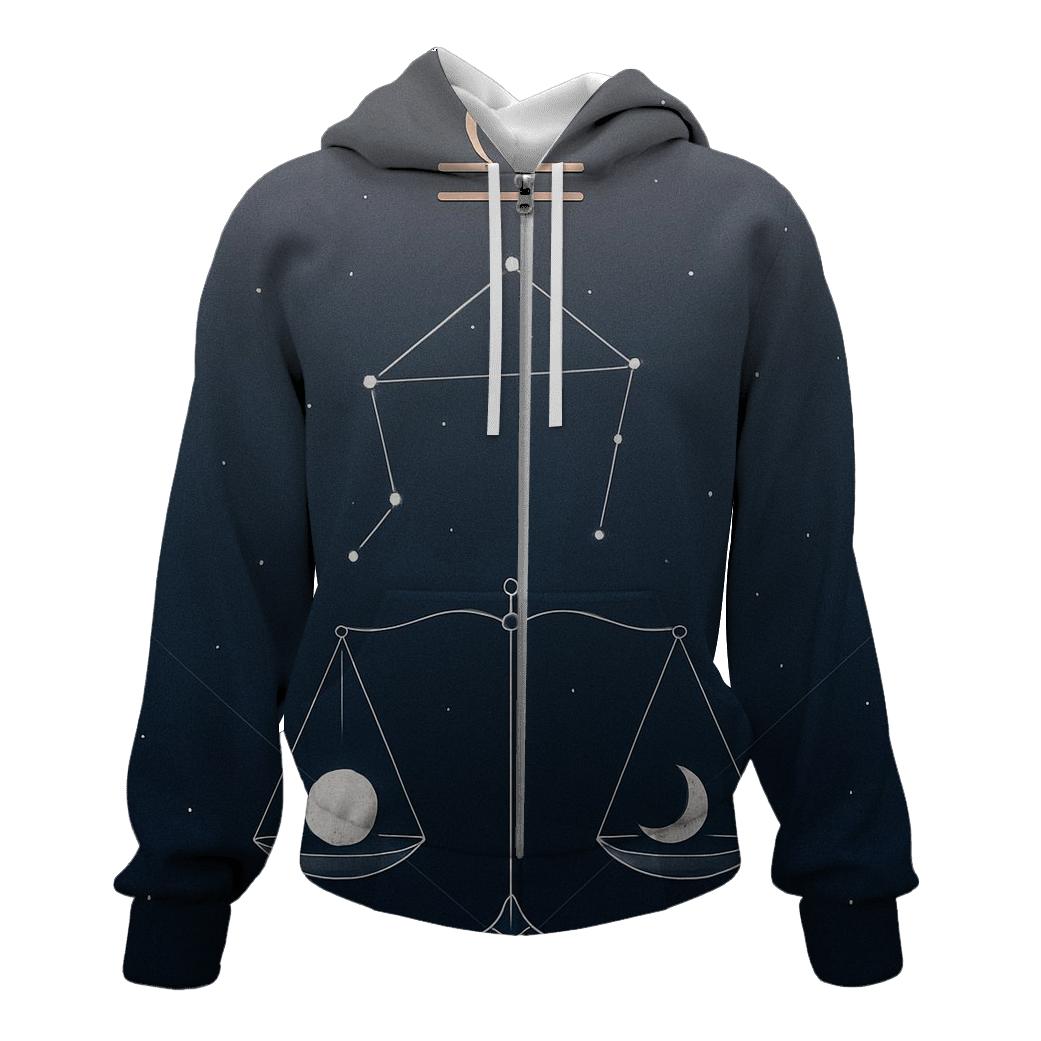 Libra Crescent Scales Alignment premium hoodies