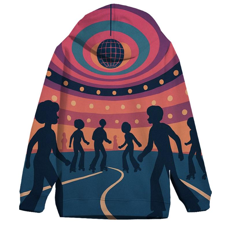 Disco Roller Rink Night printed hoodies
