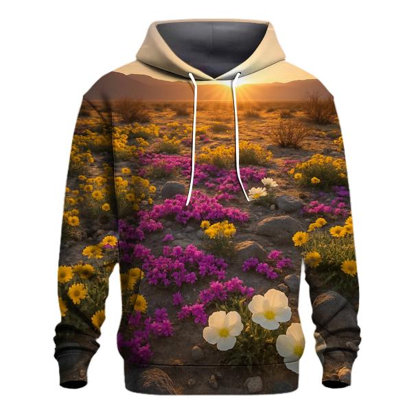 Desert Wildflowers After Rare Rain embroidered hoodies