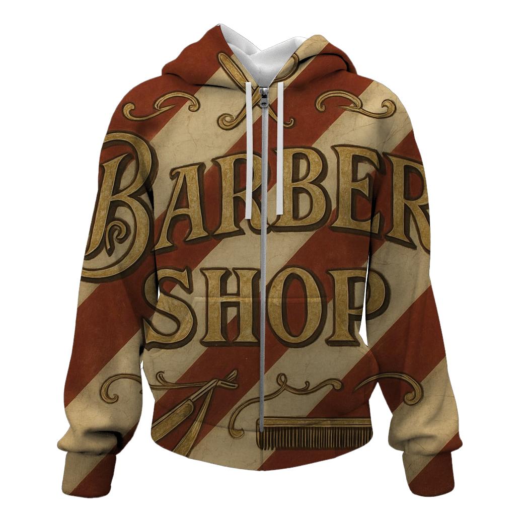 Old Time Barber Shop Signboard Design premium hoodies
