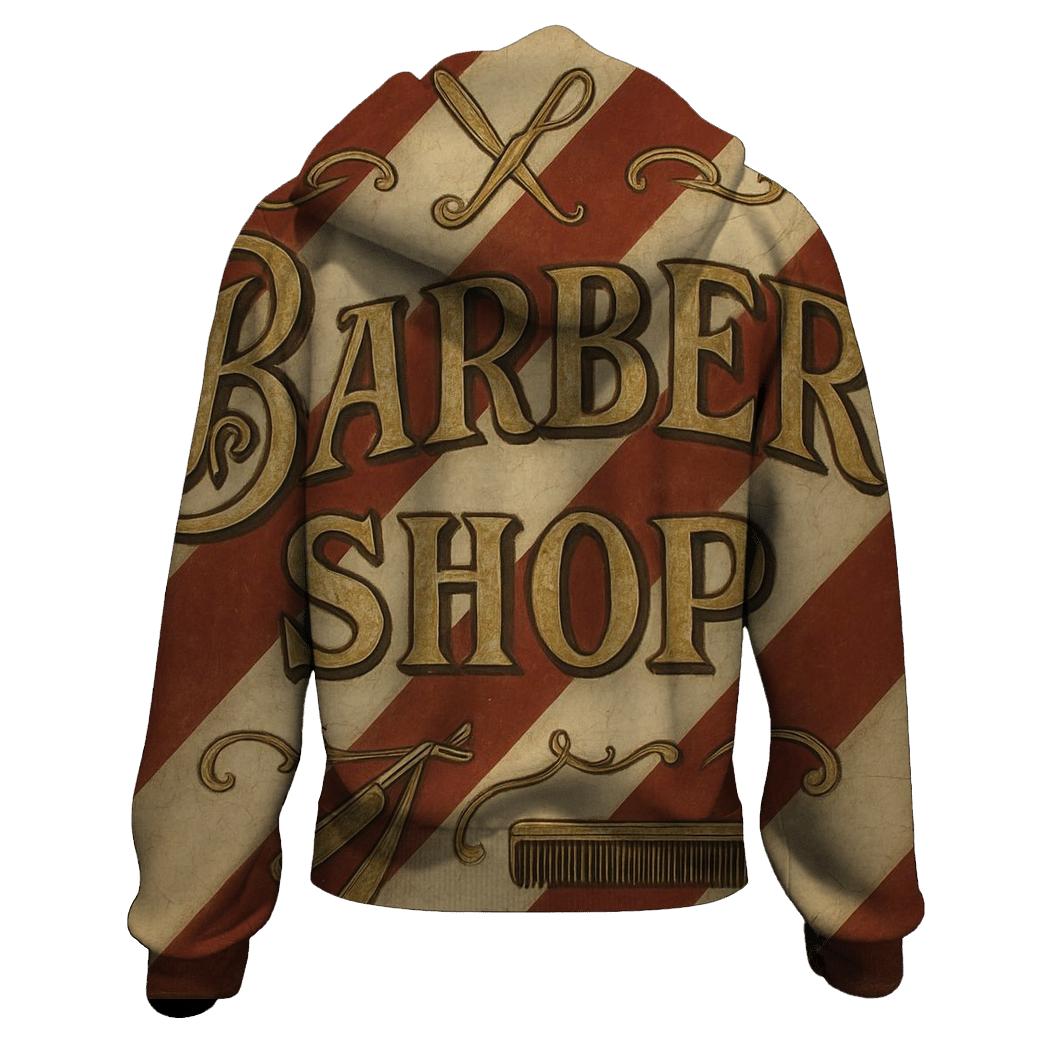 Old Time Barber Shop Signboard Design premium hoodies