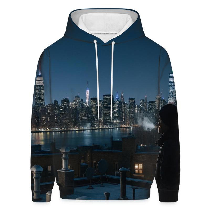Winter Night From A Queens Rooftop lightweight hoodies