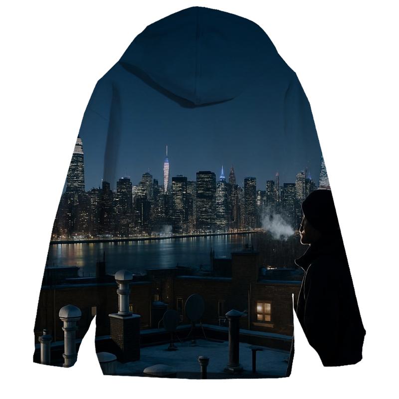 Winter Night From A Queens Rooftop lightweight hoodies
