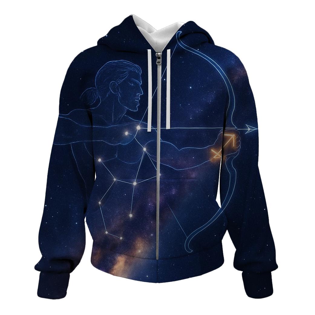 Sagittarius Galactic Archer Trail zip-up hoodies