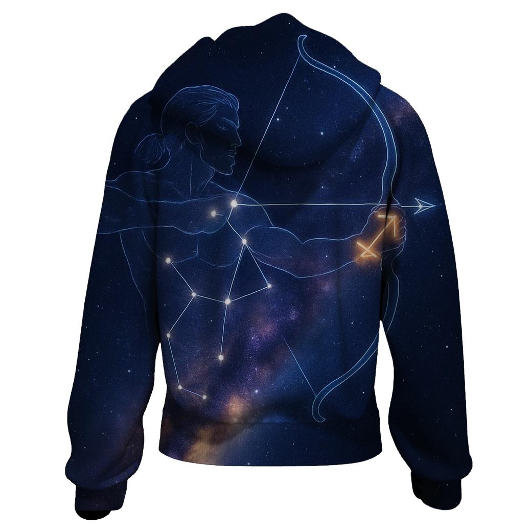 Sagittarius Galactic Archer Trail zip-up hoodies