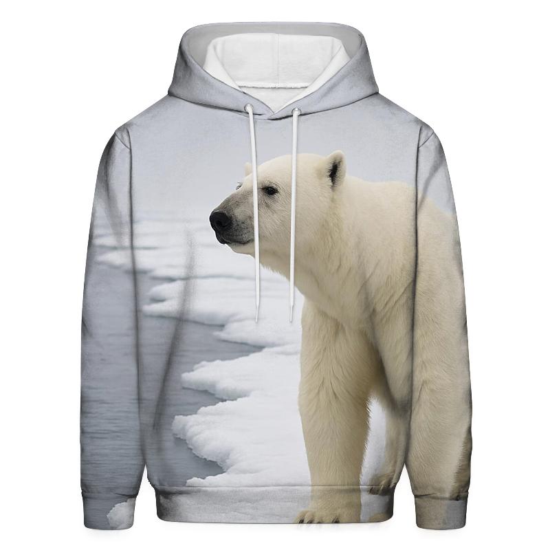 Ice Edge Vigil Polar Bear pullover hoodies