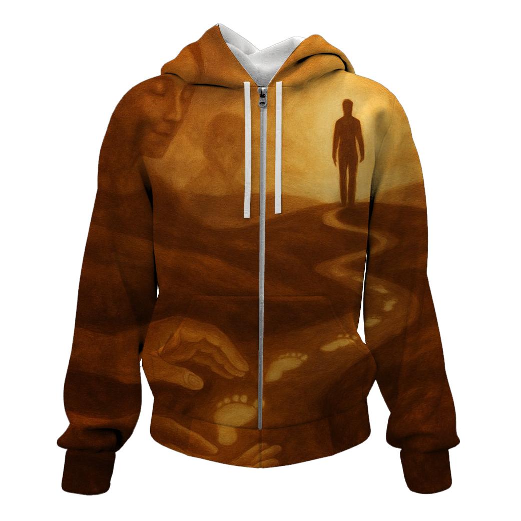 Her Patience Carved My Path Through Time embroidered hoodies