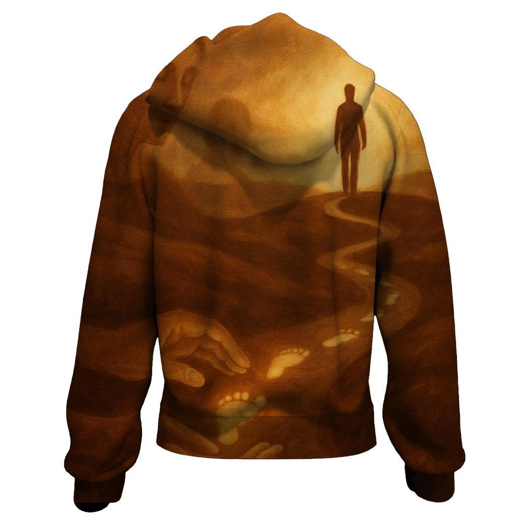 Her Patience Carved My Path Through Time embroidered hoodies