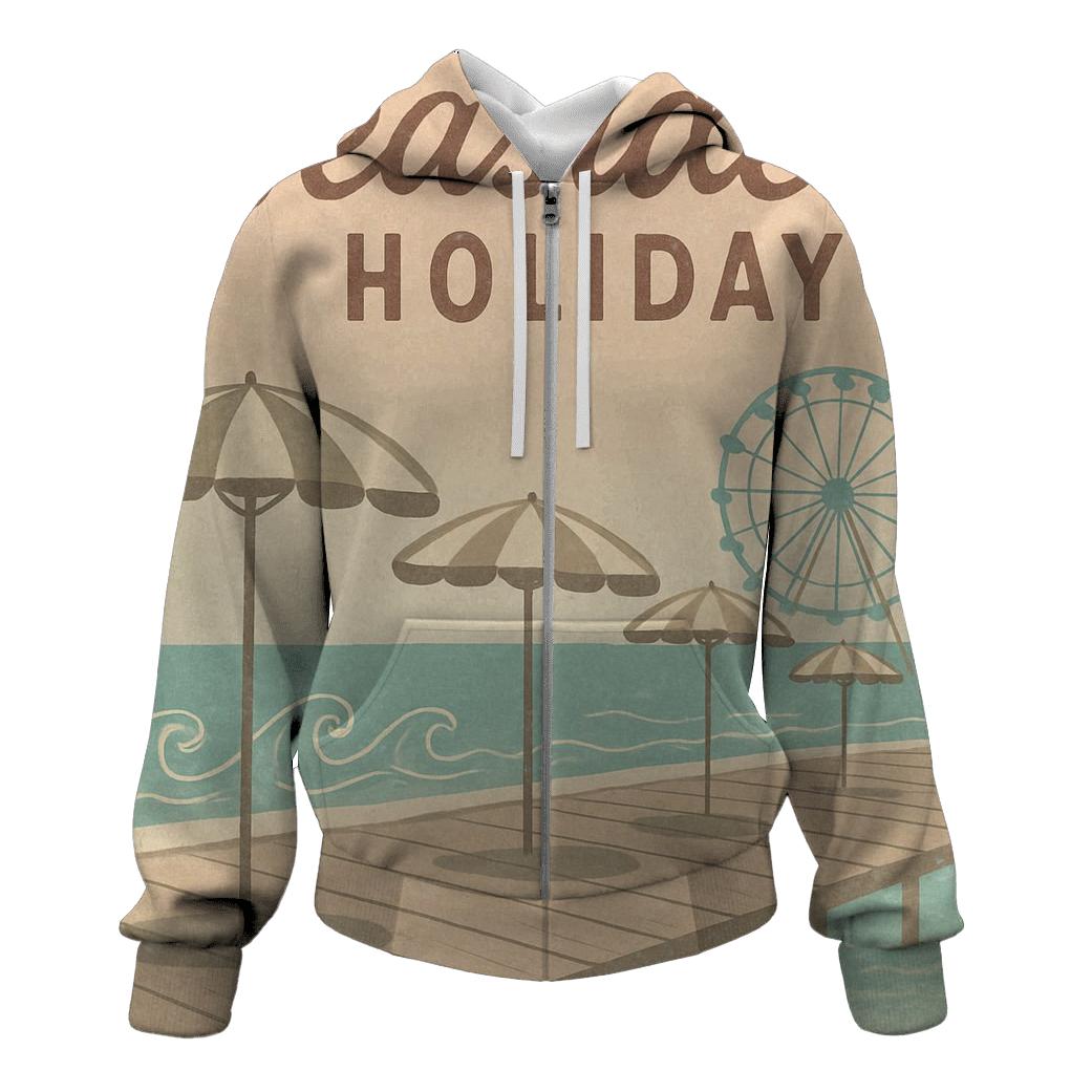 Vintage Beach Boardwalk Advertisement hoodie styles