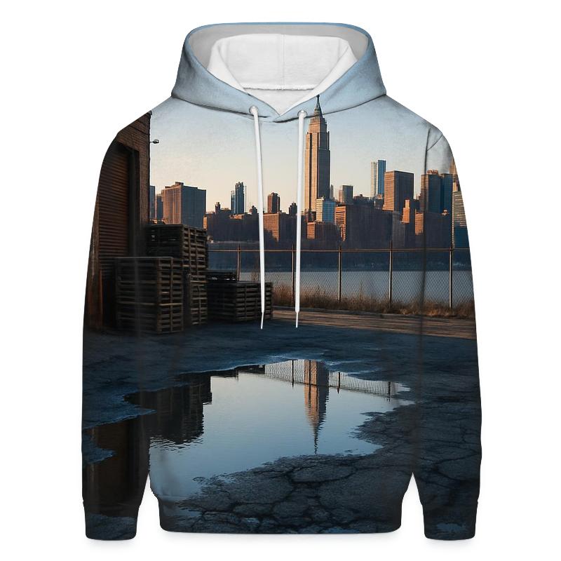 Brooklyn Industrial Waterfront And Midtown Silhouette embroidered hoodies